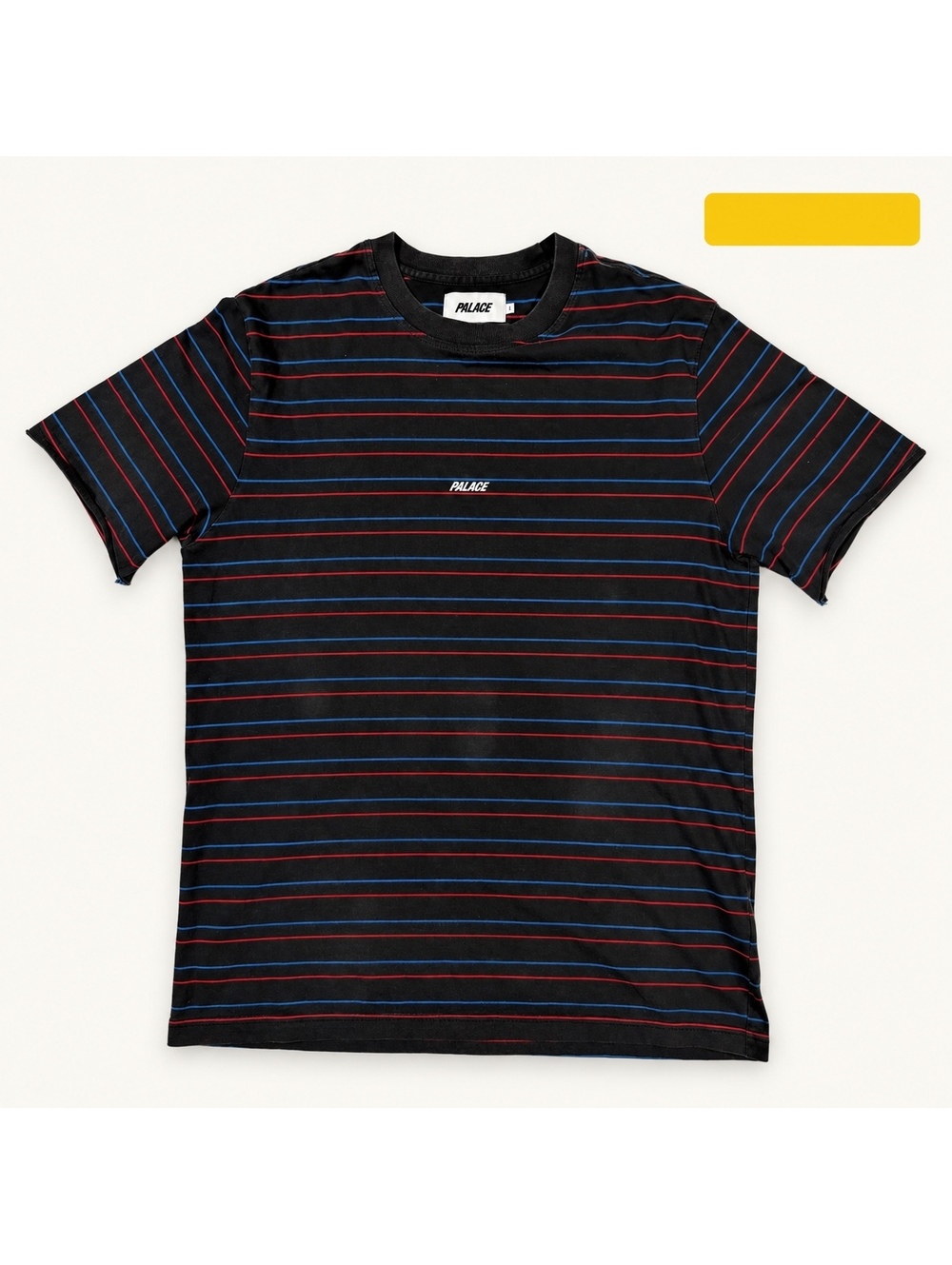 Title: Palace Black Red Blue Stripe T-Shirt Size L